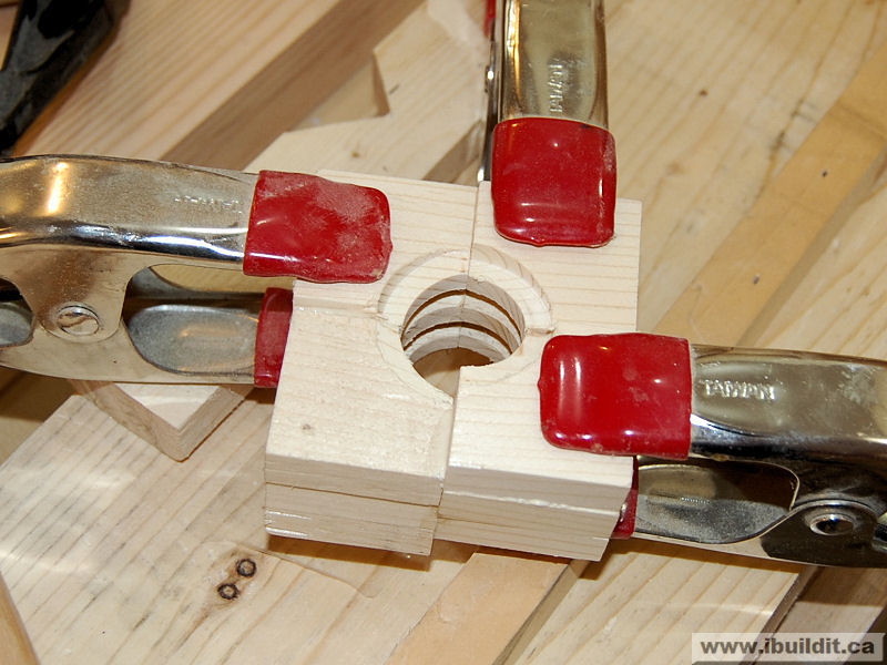 clamps on wooden nut